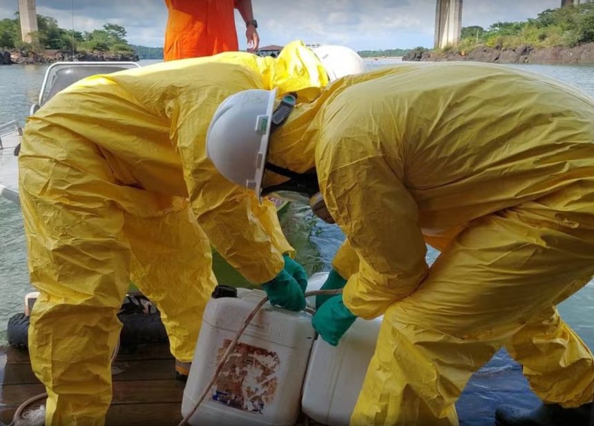 carga-de-agrotoxicos-que-caiu-com-ponte-entre-o-to-e-o-ma-deve-ser-retirada-de-rio-no-fim-de-abril,-diz-ibama