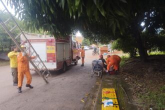 mulher-cai-dentro-de-fossa-de-3-metros-ao-tentar-pegar-manga-e-precisa-ser-resgatada-pelos-bombeiros