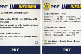 trecho-da-br-153-interditado-por-risco-de-rompimento-de-barragem-tem-meia-pista-liberada-e-transito-em-sistema-de-‘pare-e-siga’