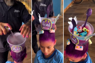 pai-faz-cabelo-maluco-de-acai-na-filha-e-tem-surpresa-no-final-do-dia:-‘comeram-os-marshmallows’