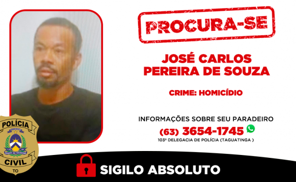 policia-civil-do-tocantins-procura-foragido-suspeito-de-homicidio-em-taguatinga
