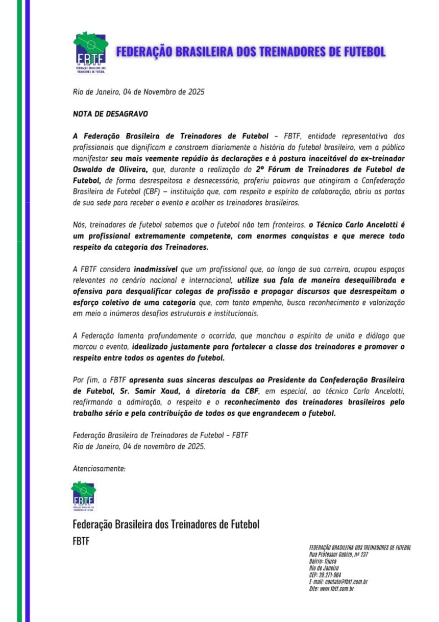 federacao-brasileira-de-treinadores-repudia-declaracoes-de-oswaldo-de-oliveira-e-pede-desculpas-a-ancelotti