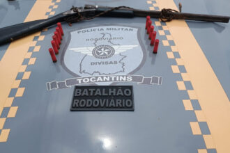 pmto-apreende-espingarda-durante-bloqueio-na-to-080,-proximo-a-paraiso-do-tocantins