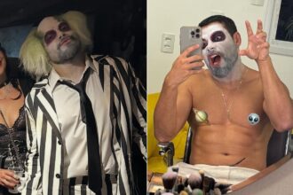 de-volta-ao-brasil,-namorado-de-sandy-surge-irreconhecivel-em-festa-de-halloween