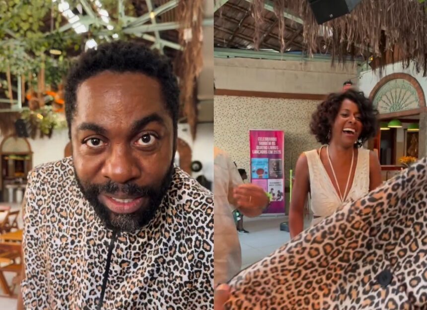 lazaro-ramos-faz-‘aniversario-atrasado’,-coloca-surpresinha-no-figurino-e-diverte-convidados