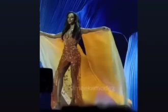 miss-jamaica-despenca-da-passarela-em-desfile-e-e-retirada-de-maca;-veja