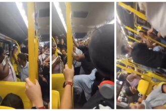confusao-generalizada:-idosa-defeca-em-onibus,-leva-chutes-e-passageiros-partem-para-cima-do-agressor;-video