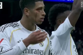 bellingham-sangra-apos-cotovelada-e-leva-cartao-ao-voltar-sem-autorizacao