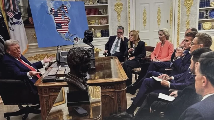trump-irrita-lideres-europeus-ao-postar-imagem-com-ia-sobre-a-groenlandia