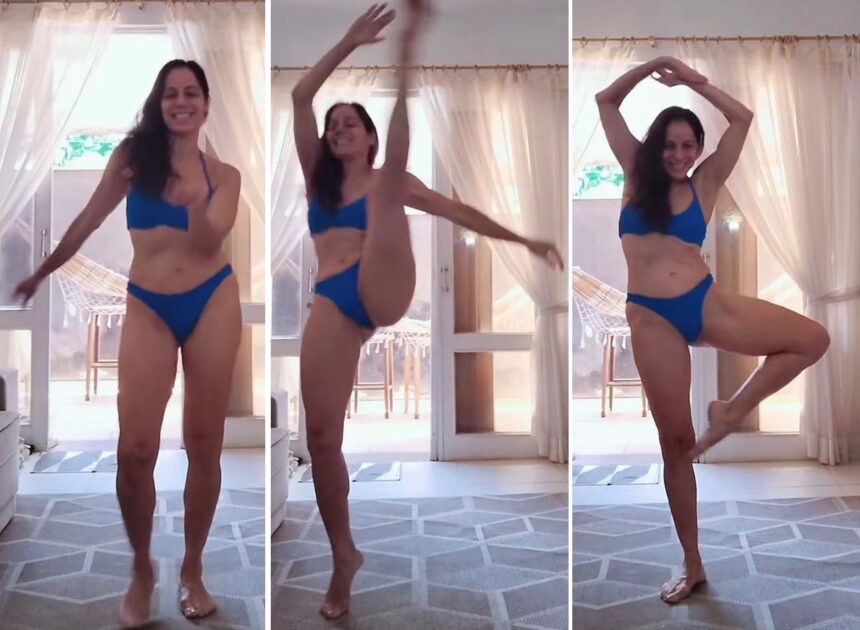 claudia-mauro-mostra-elasticidade-ao-dancar-em-casa-de-biquini:-‘sem-filtro-e-sem-vergonha’