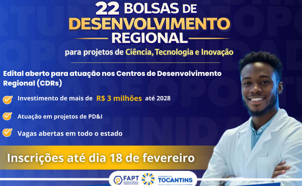 governo-do-tocantins-oferta-22-bolsas-para-atuacao-em-projetos-de-desenvolvimento-regional