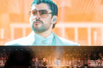 bad-bunny-veste-casaco-de-pele,-usado-na-copa-de-1966,-durante-show-no-brasil