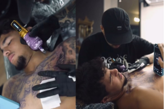 bruno-samudio-fecha-peitoral-com-tatuagens-apos-assinar-contrato-profissional-com-o-botafogo;-veja