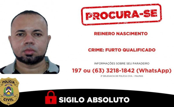 policia-civil-procura-suspeito-com-mandado-de-prisao-por-furto-qualificado-e-possivel-ligacao-com-organizacao-criminosa-em-palmas