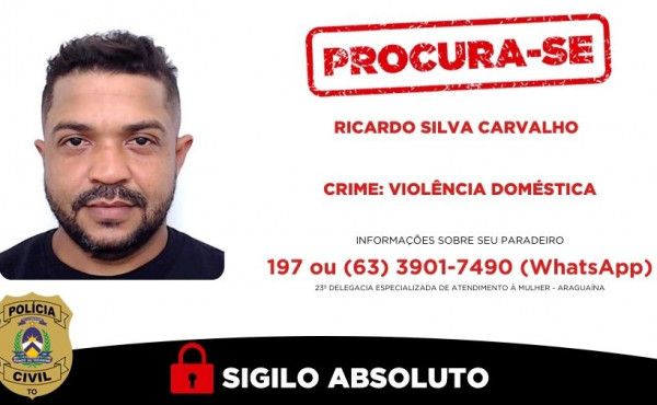 policia-civil-procura-foragido-por-violencia-domestica-e-desrespeito-a-medidas-protetivas-em-araguaina