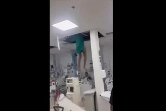 paciente-tenta-fugir-pelo-teto-de-hospital-e-despenca-em-enfermaria-no-rj