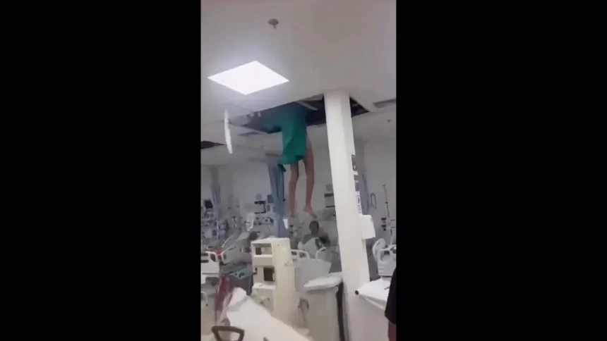 paciente-tenta-fugir-pelo-teto-de-hospital-e-despenca-em-enfermaria-no-rj