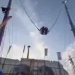 corda-de-atracao-rompe-e-deixa-quatro-pessoas-suspensas-na-espanha;-video