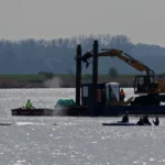 baleia-encalhada-na-alemanha-e-colocada-em-balsa,-em-operacao-polemica-de-milionarios