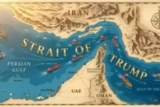 presidente-dos-eua-republica-mapa-que-renomeia-hormuz-para-‘estreito-de-trump’