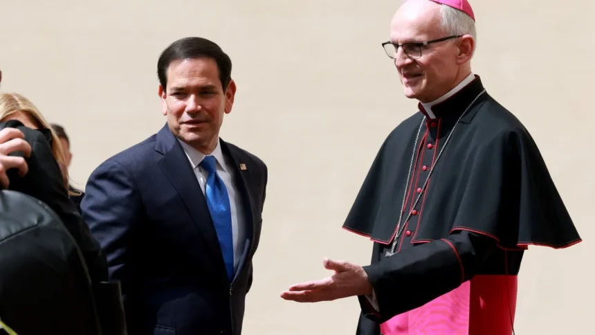 secretario-de-estado-dos-eua-chega-ao-vaticano-para-encontrar-o-papa-leao-14