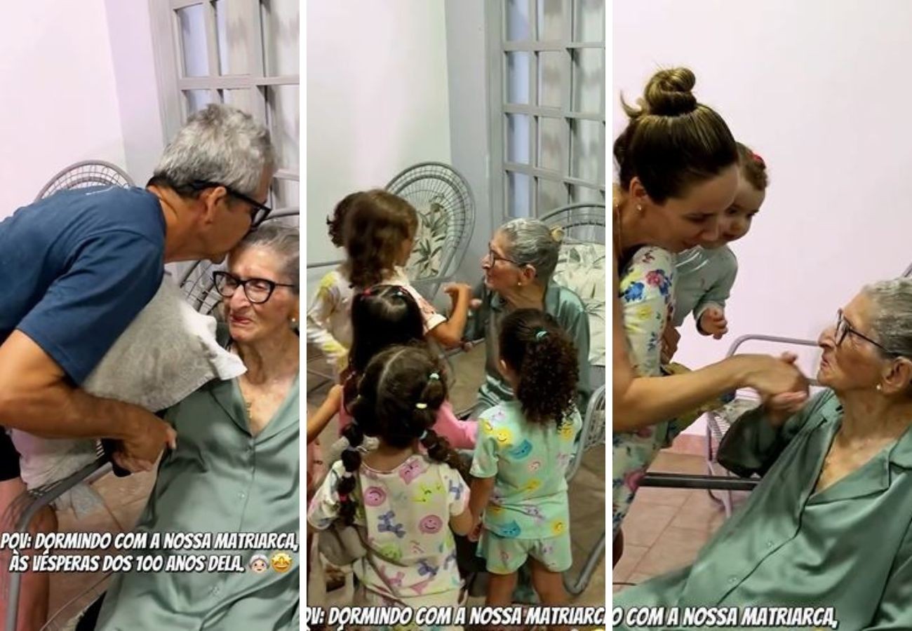 familia-reune-geracoes-para-dormir-com-matriarca-na-vespera-do-aniversario-de-100-anos,-no-to