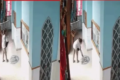 mulher-invade-igreja-e-joga-fezes-sobre-cruz-no-interior-de-sp;-veja