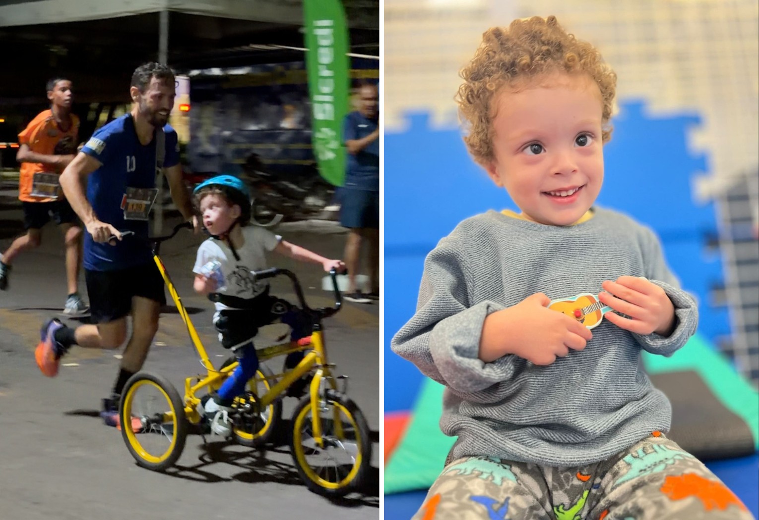 pai-percorre-5-km-empurrando-filho-com-deficiencia-em-bicicleta-adaptada-e-emociona-publico;-assista
