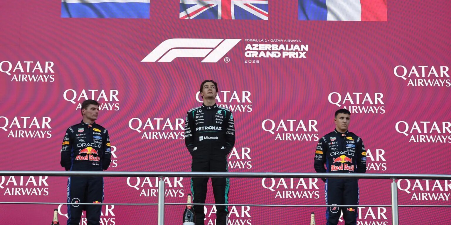 formula-1:-russell-supera-verstappen-por-0.1s-e-vence-gp-do-azerbaijao