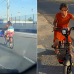 mae-que-levava-filho-para-escola-amarrado-a-cintura-ganha-bicicleta-eletrica-no-to;