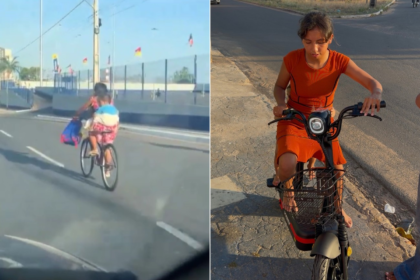 mae-que-levava-filho-para-escola-amarrado-a-cintura-ganha-bicicleta-eletrica-no-to;